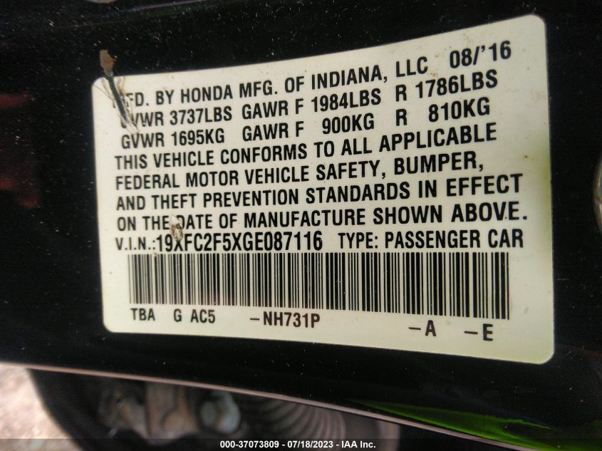 2016 HONDA CIVIC SEDAN LX - 19XFC2F5XGE087116
