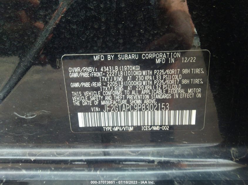 2023 SUBARU CROSSTREK PREMIUM - JF2GTAPC9P8302153