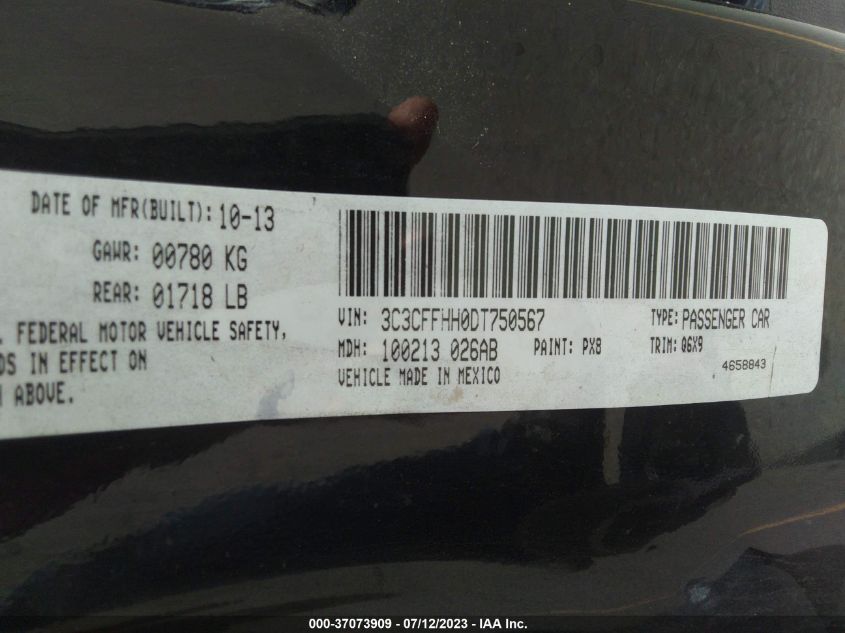 2013 FIAT 500 TURBO CATTIVA - 3C3CFFHH0DT750567