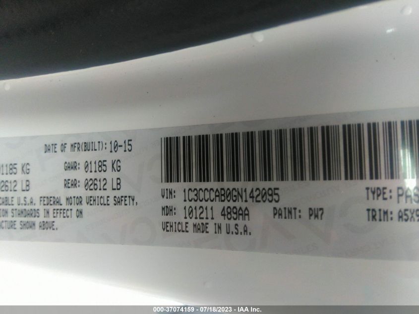2016 CHRYSLER 200 LIMITED - 1C3CCCAB0GN142095