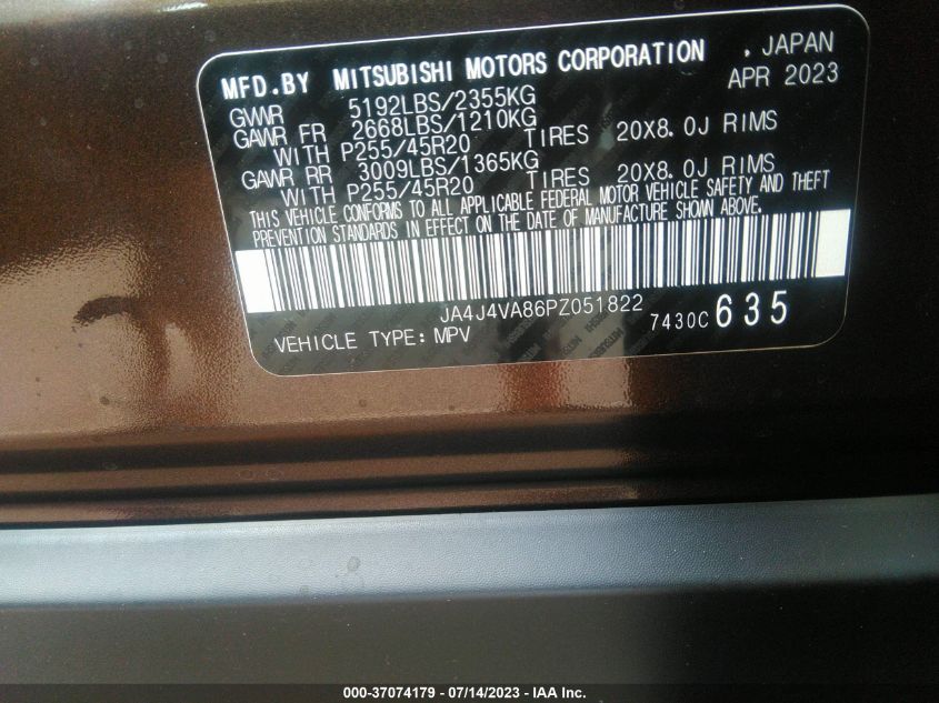 2023 MITSUBISHI OUTLANDER SEL/SEL BLACK EDITION/SEL - JA4JAVA86PZ051822