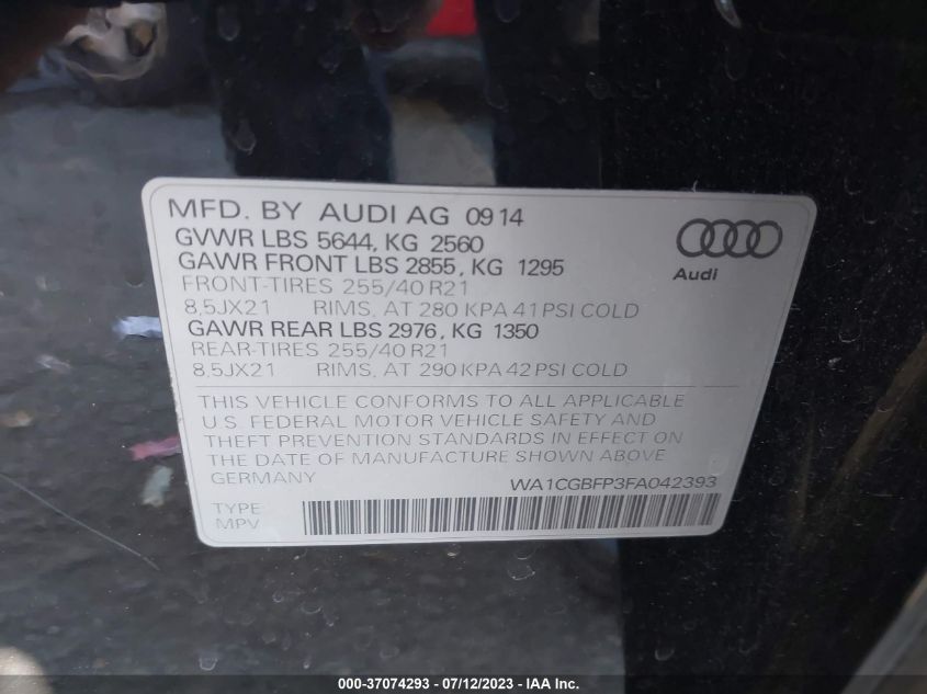 2015 AUDI SQ5 PREMIUM PLUS - WA1CGBFP3FA042393