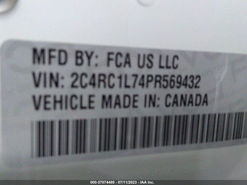 2023 CHRYSLER PACIFICA HYBRID TOURING L - 2C4RC1L74PR569432