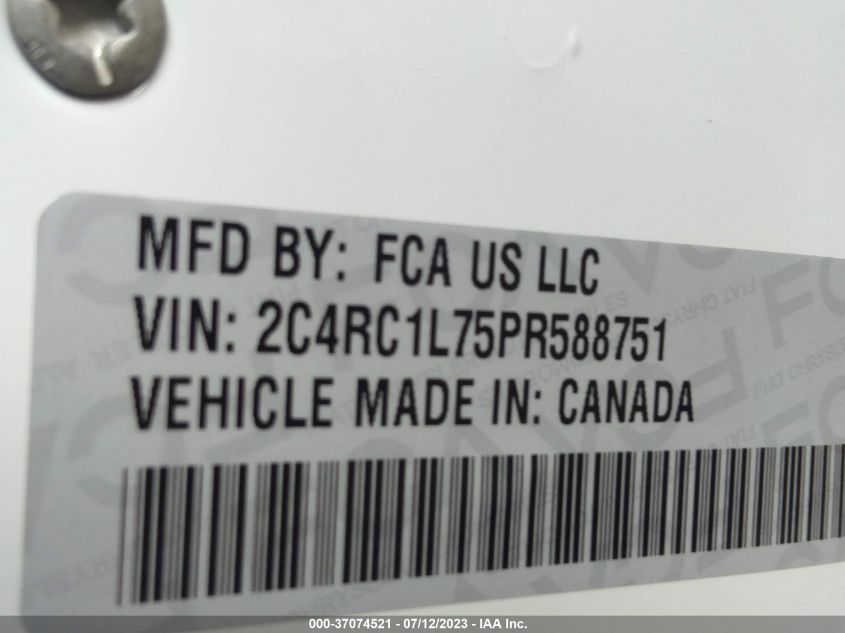 2023 CHRYSLER PACIFICA - 2C4RC1L75PR588751