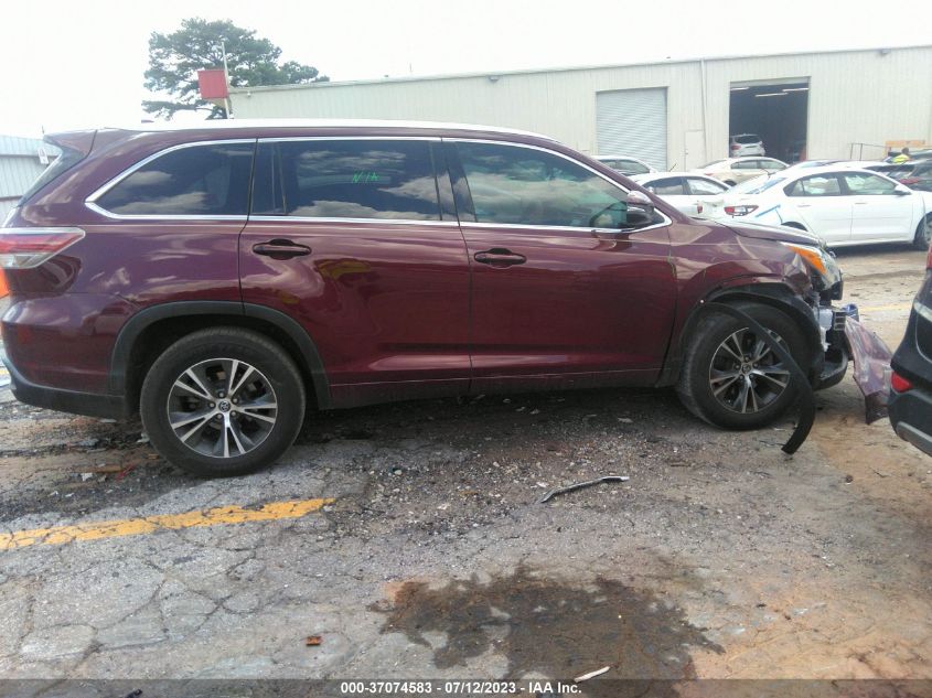 2016 TOYOTA HIGHLANDER XLE - 5TDKKRFH6GS145667