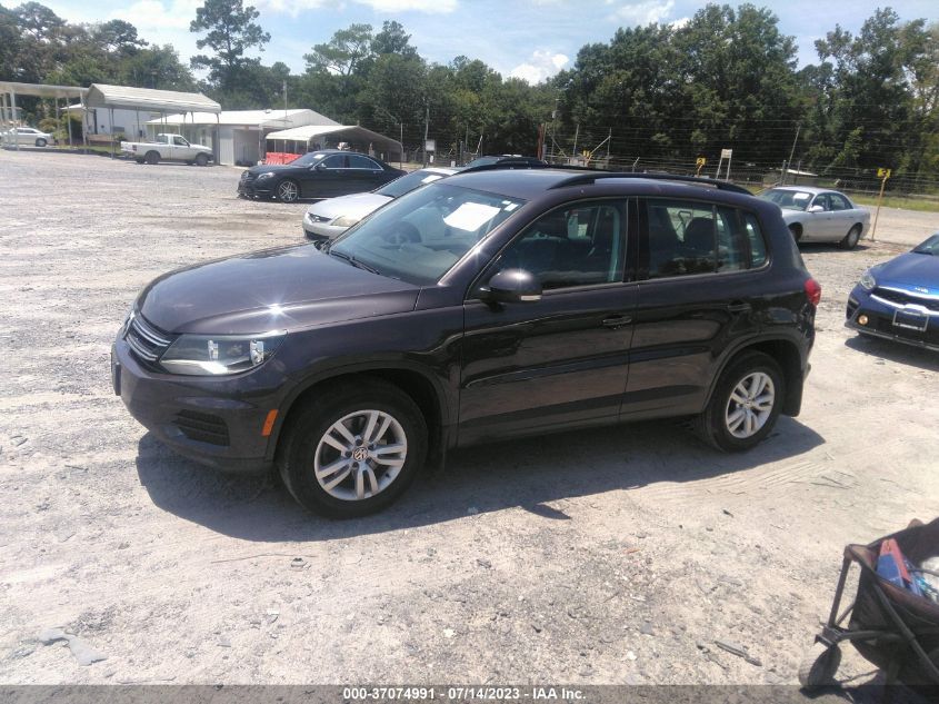 2016 VOLKSWAGEN TIGUAN S - WVGBV7AX4GW593329