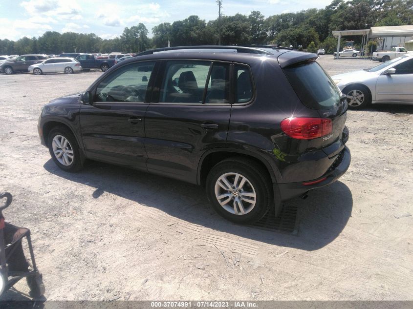 2016 VOLKSWAGEN TIGUAN S - WVGBV7AX4GW593329