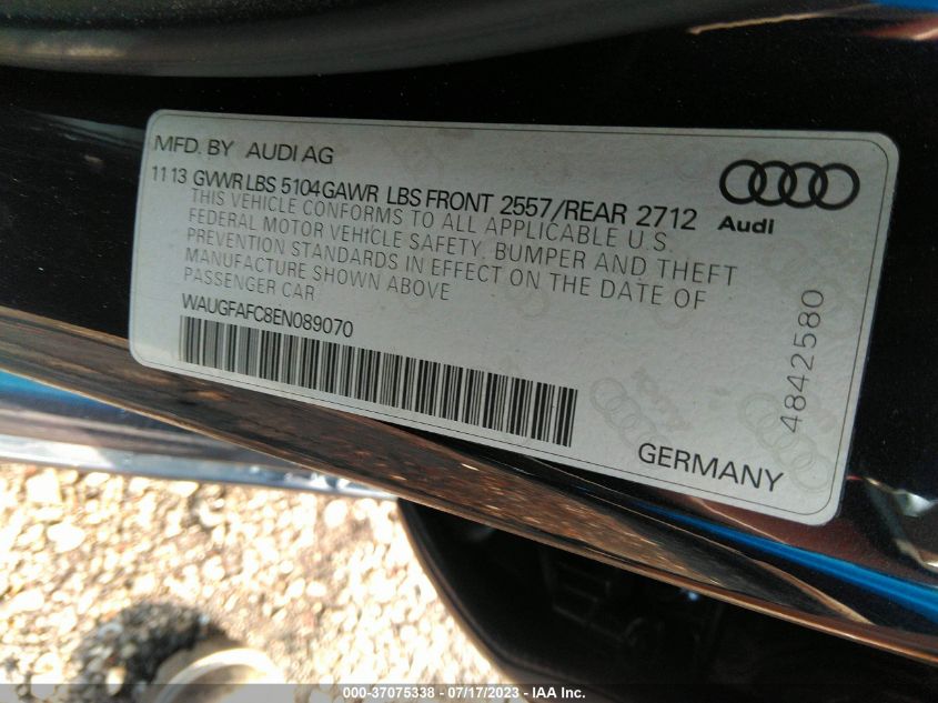 2014 AUDI A6 2.0T PREMIUM PLUS - WAUGFAFC8EN089070