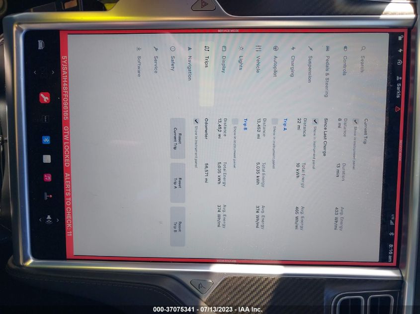2015 TESLA MODEL S 85D/P85D/90D/P90D - 5YJSA1H48FF096165