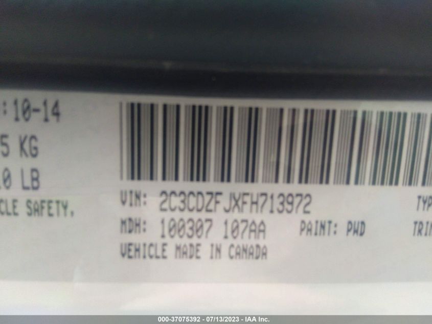 2015 DODGE CHALLENGER R/T SCAT PACK - 2C3CDZFJXFH713972
