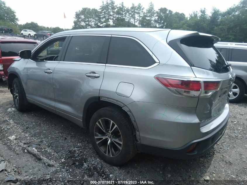 2016 TOYOTA HIGHLANDER XLE - 5TDJKRFHXGS328484