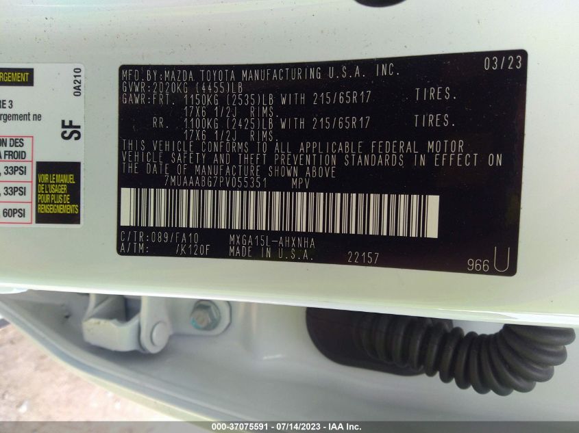 2023 TOYOTA COROLLA CROSS L - 7MUAAABG7PV055351