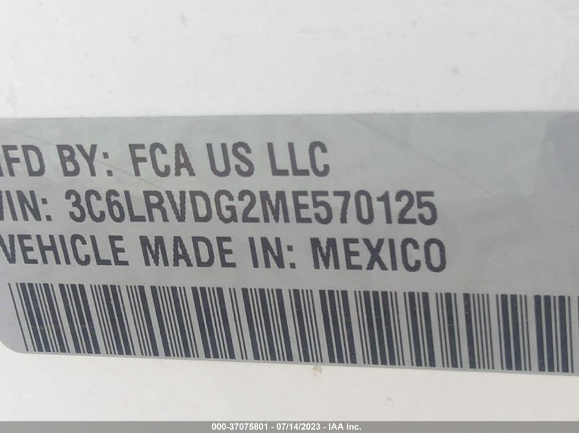 2021 RAM PROMASTER CARGO VAN - 3C6LRVDG2ME570125