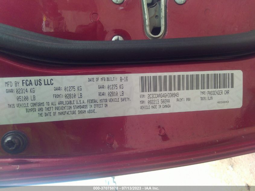 2016 CHRYSLER 300 LIMITED - 2C3CCAAG4GH330949
