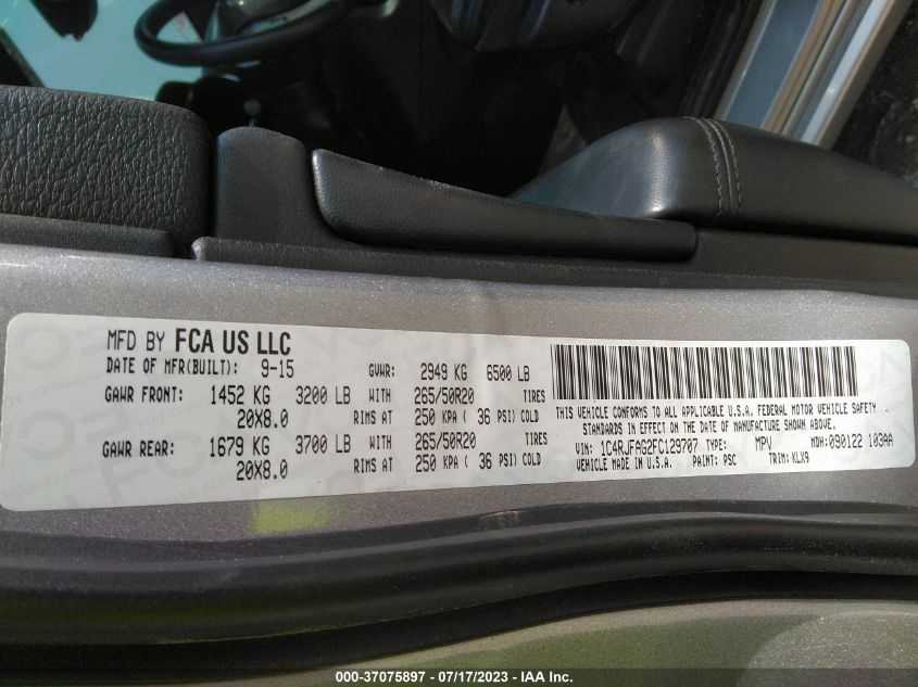 2015 JEEP GRAND CHEROKEE ALTITUDE - 1C4RJFAG2FC129707