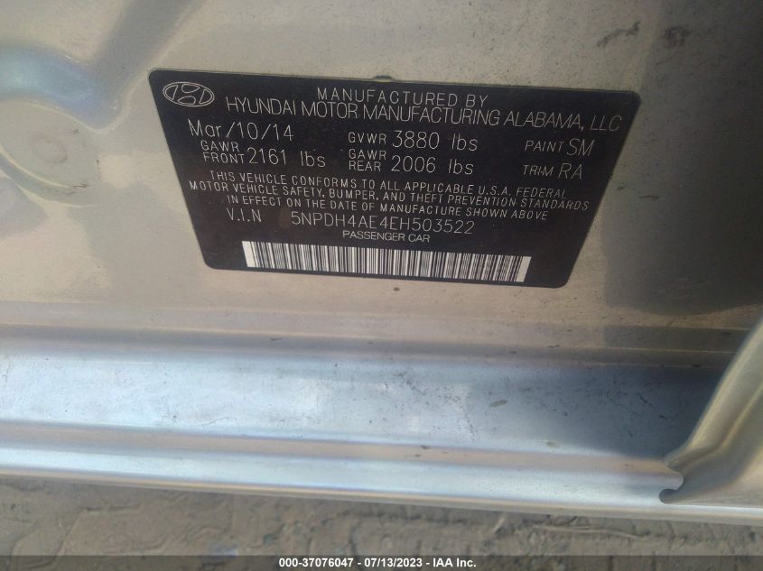 2014 HYUNDAI ELANTRA SE - 5NPDH4AE4EH503522