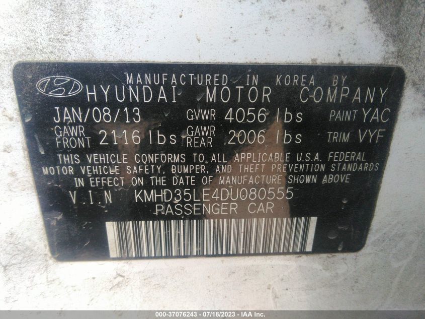 2013 HYUNDAI ELANTRA GT - KMHD35LE4DU080555