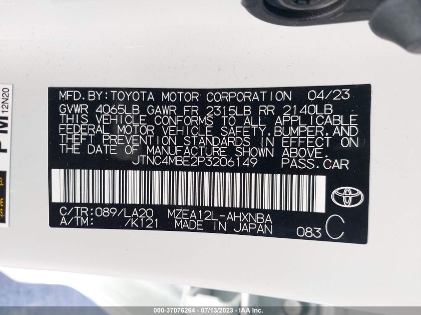 2023 TOYOTA COROLLA HATCHBACK XSE JTNC4MBE2P3206149