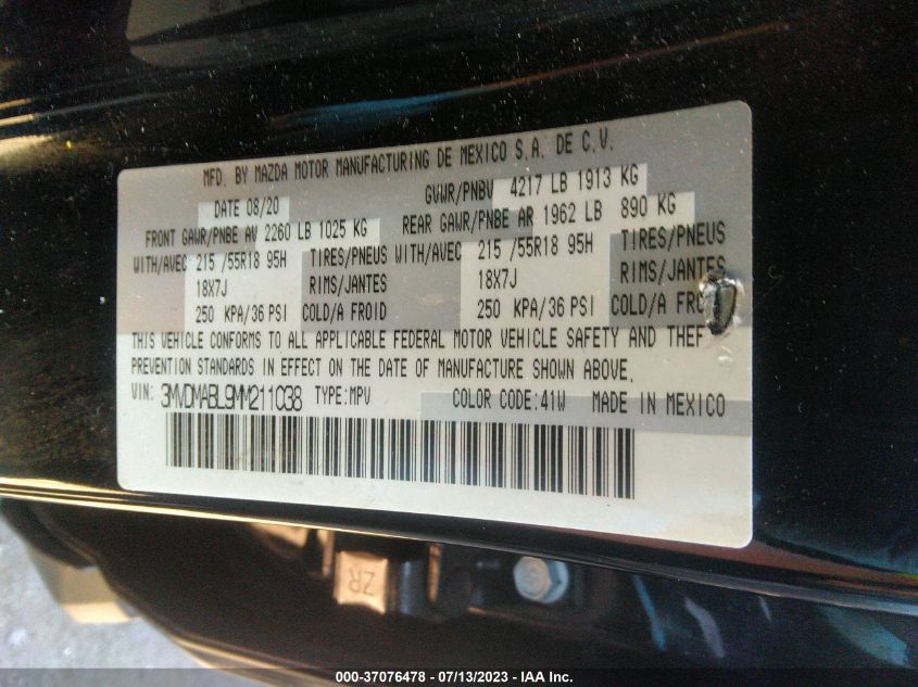 2021 MAZDA CX-30 SELECT - 3MVDMABL9MM211038