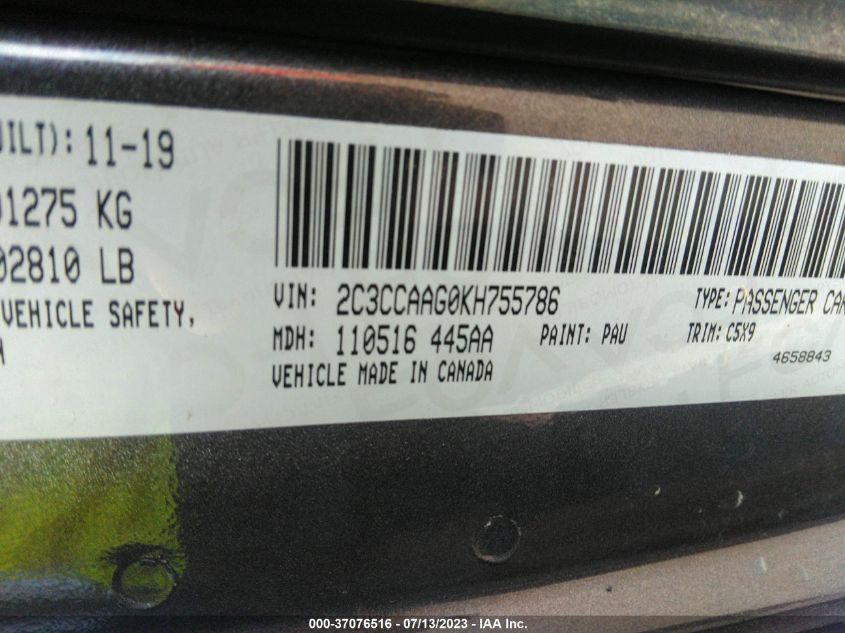 2019 CHRYSLER 300 TOURING - 2C3CCAAG0KH755786
