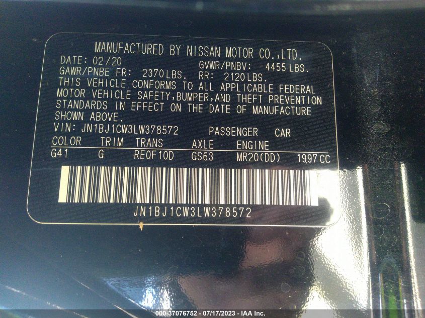 2020 NISSAN ROGUE SPORT SV - JN1BJ1CW3LW378572