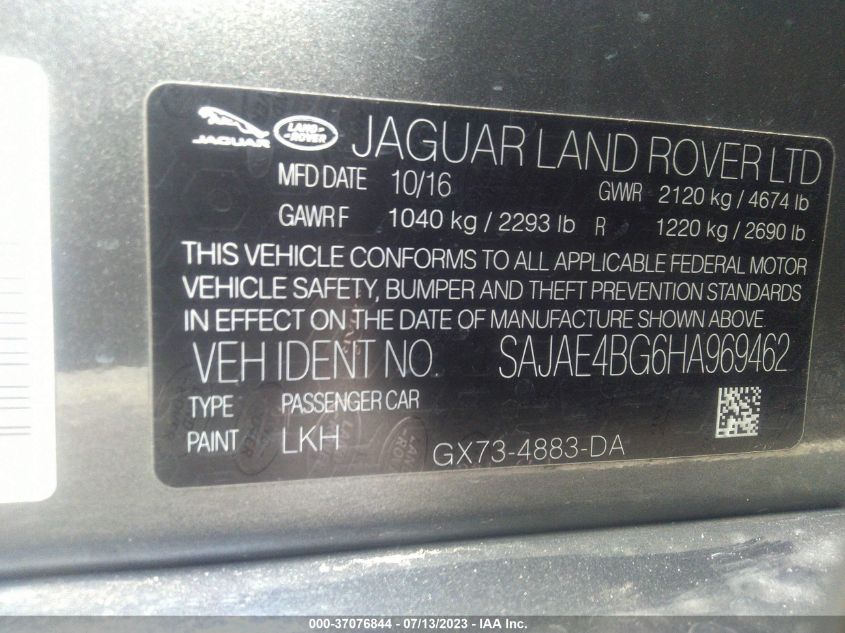 2017 JAGUAR XE 25T PRESTIGE - SAJAE4BG6HA969462