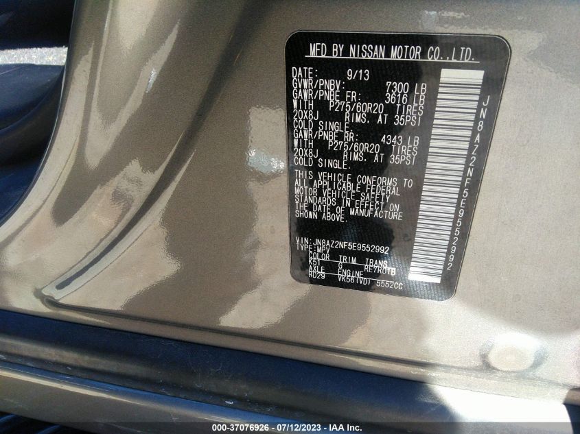 2014 INFINITI QX80 - JN8AZ2NF5E9552992