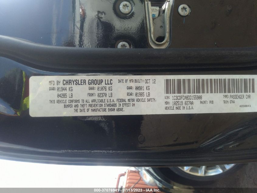 2013 DODGE DART LIMITED - 1C3CDFCA8DD155908