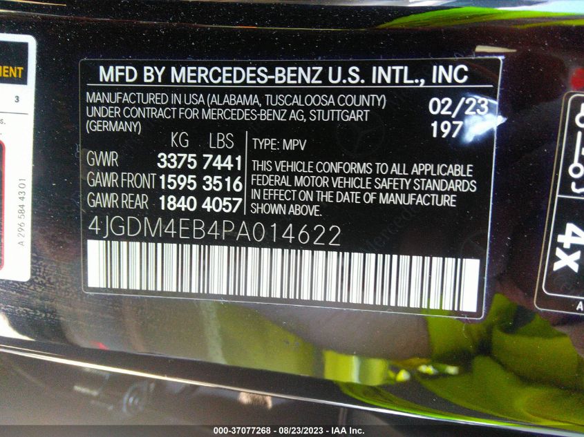 2023 MERCEDES-BENZ EQS 580 SUV - 4JGDM4EB4PA014622