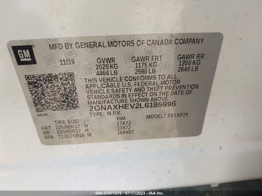 2020 CHEVROLET EQUINOX LS - 2GNAXHEV2L6185996