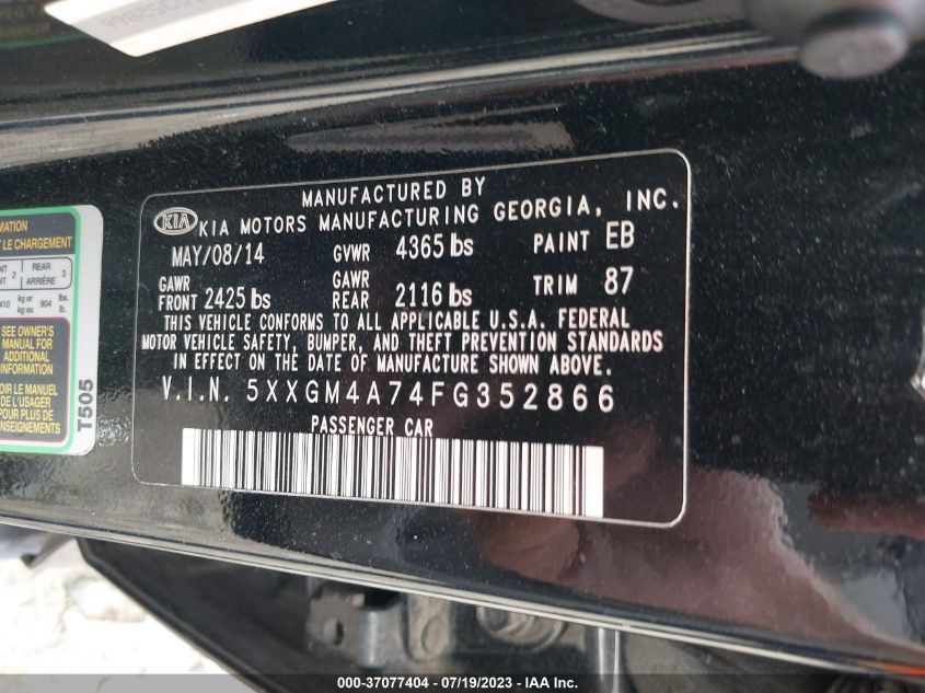 2015 KIA OPTIMA LX - 5XXGM4A74FG352866