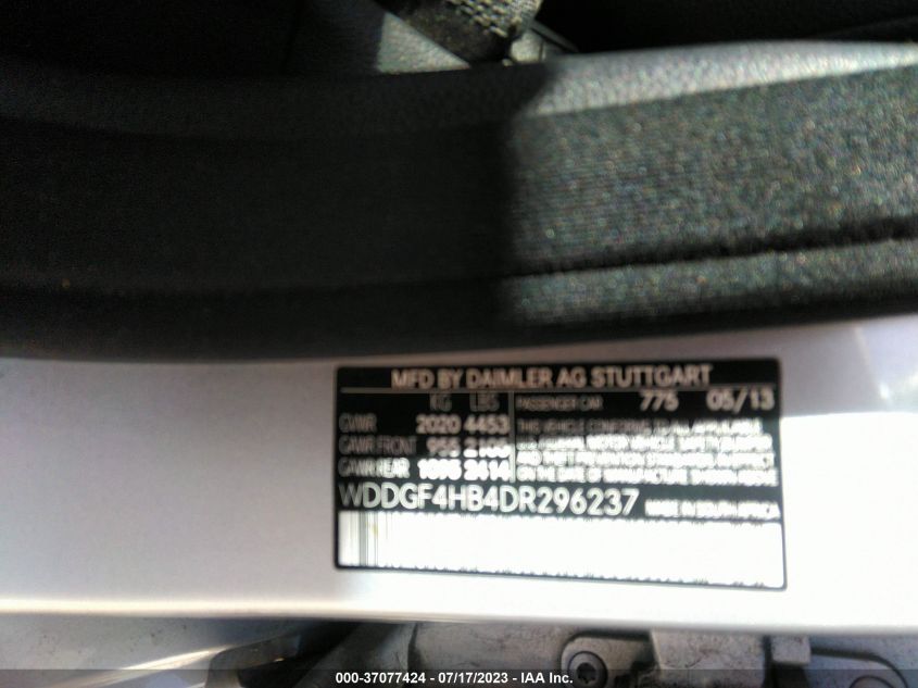2013 MERCEDES-BENZ C-CLASS C 250 - WDDGF4HB4DR296237