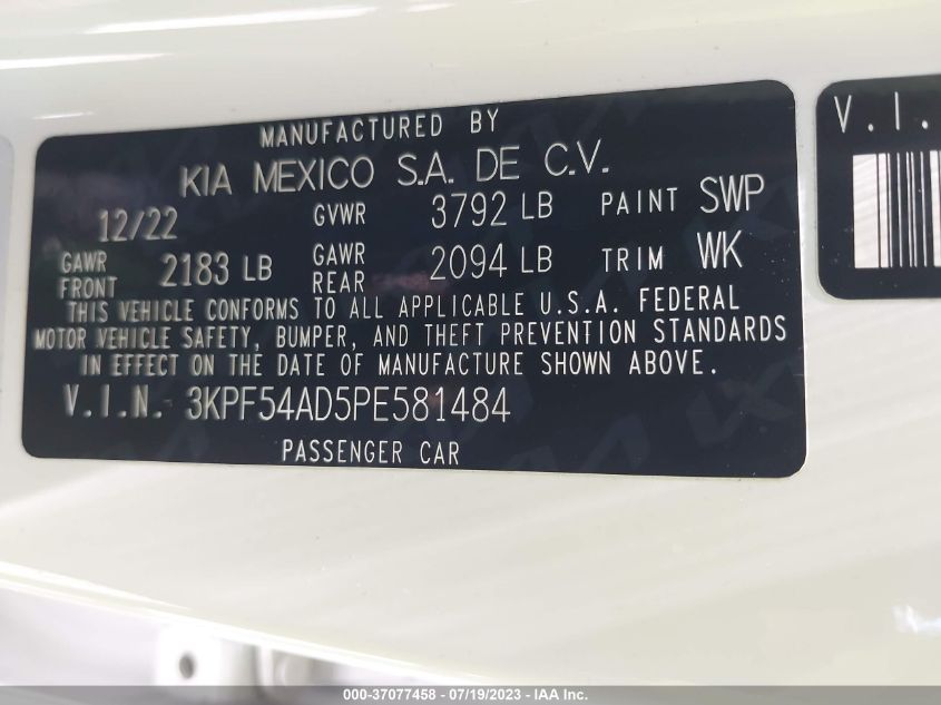 2023 KIA FORTE GT-LINE - 3KPF54AD5PE581484