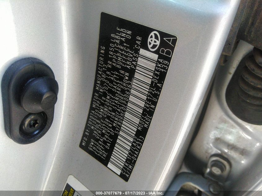 2014 TOYOTA COROLLA L/LE/S/S PLUS/LE PLUS - 5YFBURHE0EP006363
