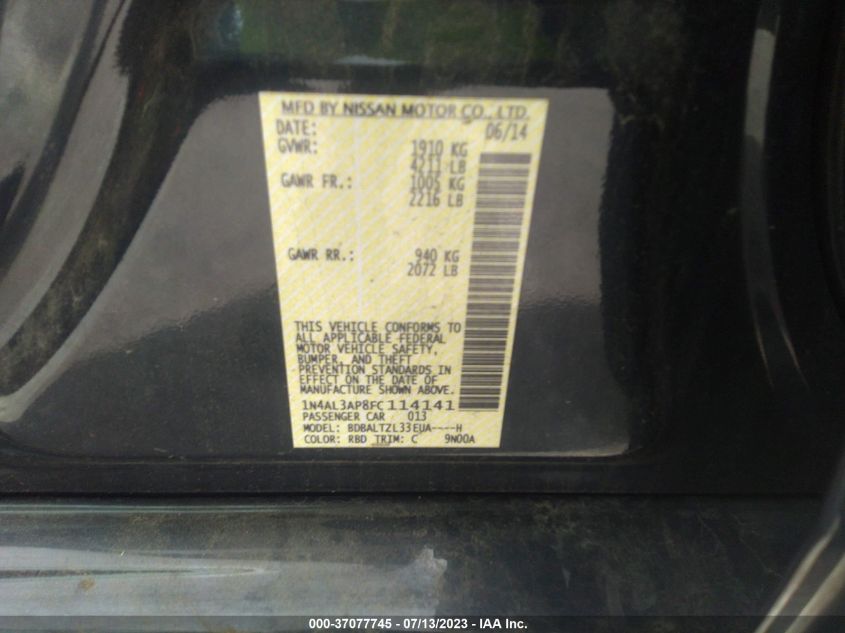 2015 NISSAN ALTIMA 2.5 SL - 1N4AL3AP8FC114141