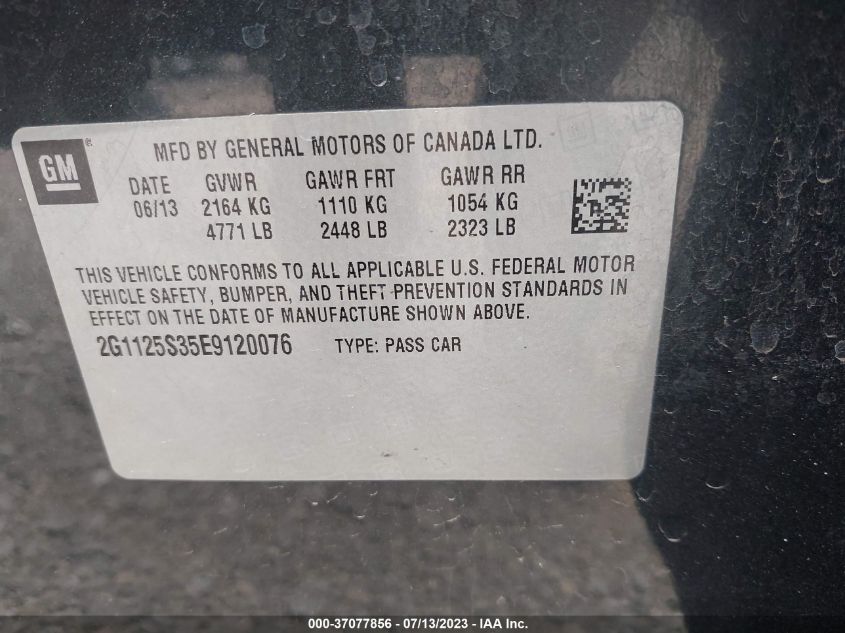 2014 CHEVROLET IMPALA LT - 2G1125S35E9120076