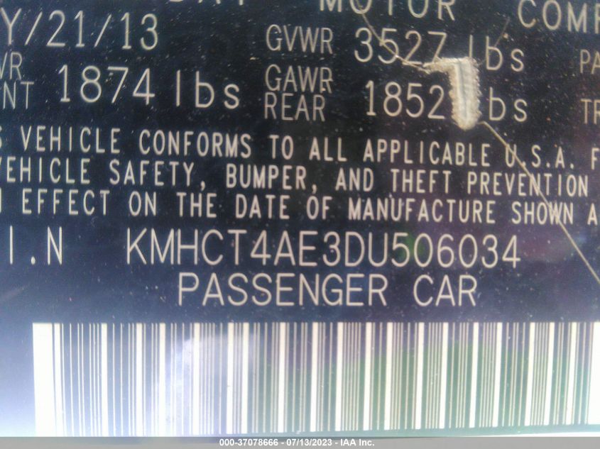 2013 HYUNDAI ACCENT GLS - KMHCT4AE3DU506034