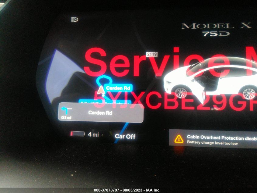 2016 TESLA MODEL X 70D/90D/75D/60D/P100D - 5YJXCBE29GF017676