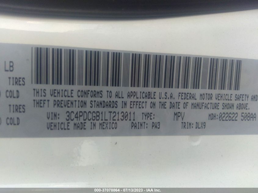2020 DODGE JOURNEY CROSSROAD - 3C4PDCGB1LT213011
