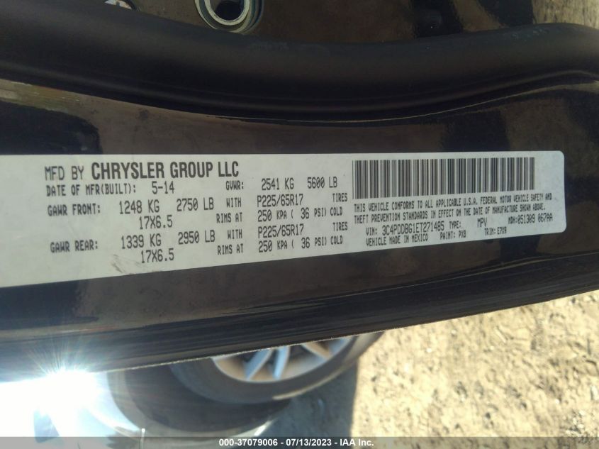 2014 DODGE JOURNEY SXT - 3C4PDDBG1ET271485