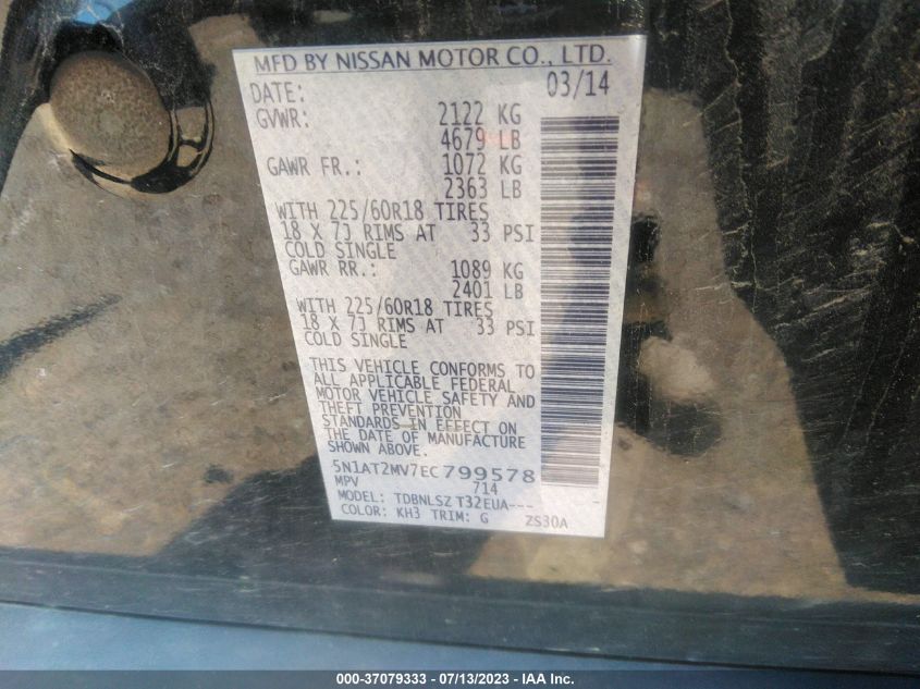 2014 NISSAN ROGUE SL - 5N1AT2MV7EC799578
