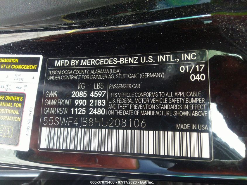 2017 MERCEDES-BENZ C-CLASS C 300 - 55SWF4JB8HU208106