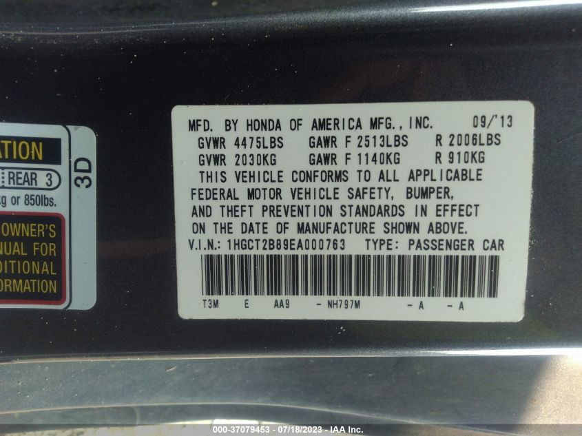 2014 HONDA ACCORD COUPE EX-L - 1HGCT2B89EA000763