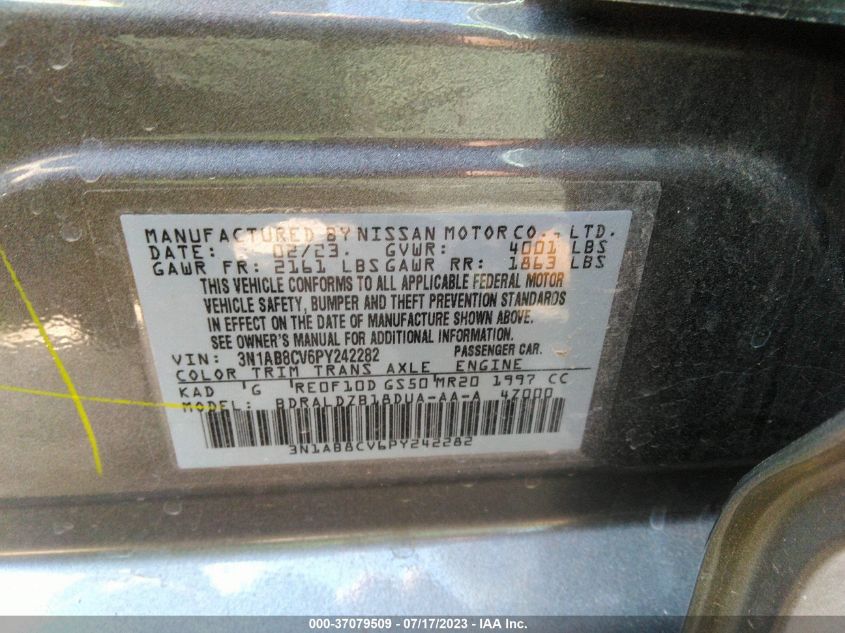 2023 NISSAN SENTRA SV - 3N1AB8CV6PY242282