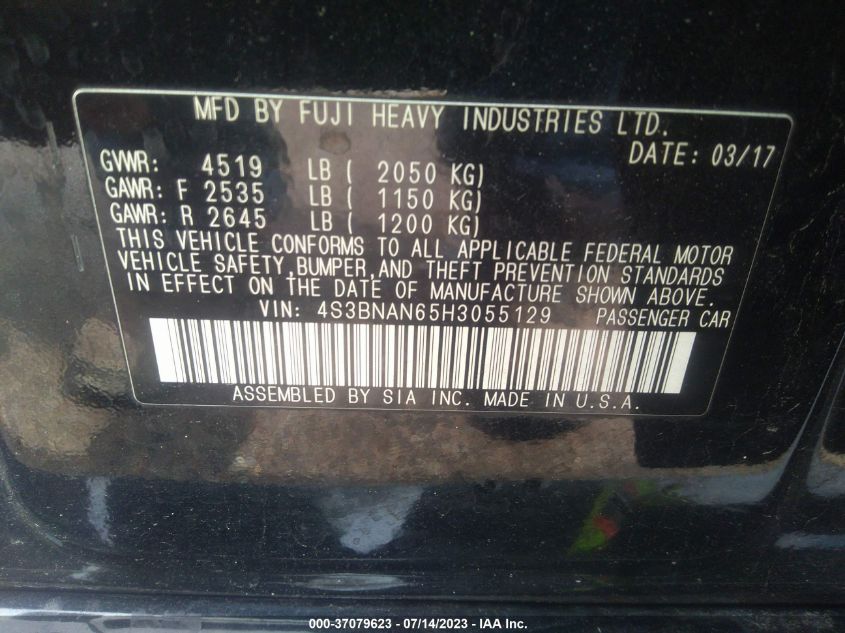 2017 SUBARU LEGACY LIMITED - 4S3BNAN65H3055129