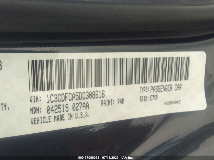 2013 DODGE DART LIMITED - 1C3CDFCA5DD308616