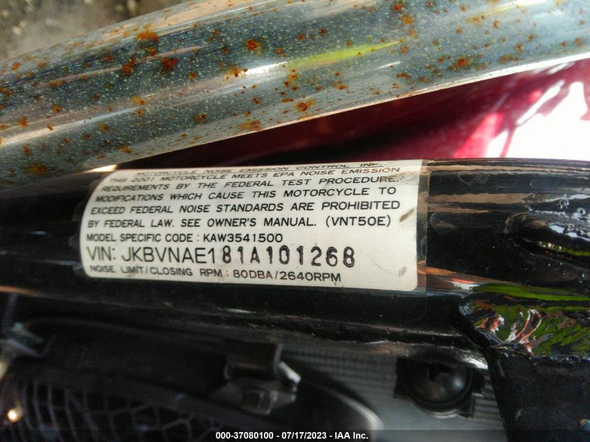 2001 KAWASAKI VN1500 E JKBVNAE181A101268