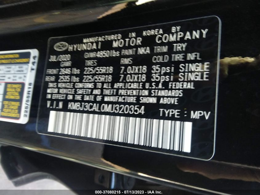 2021 HYUNDAI TUCSON SEL - KM8J3CAL0MU320354