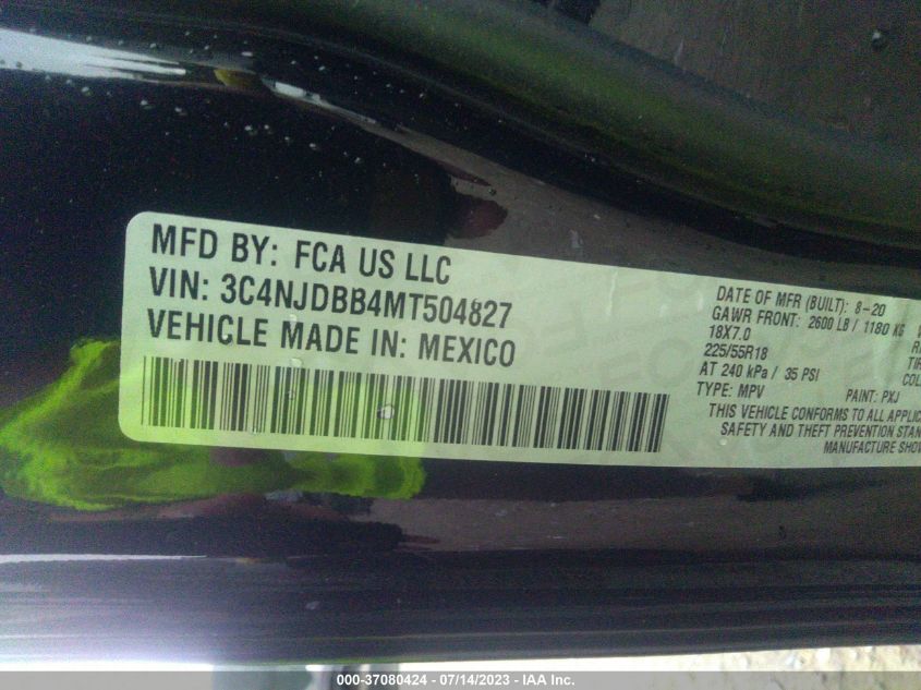 2021 JEEP COMPASS LATITUDE - 3C4NJDBB4MT504827