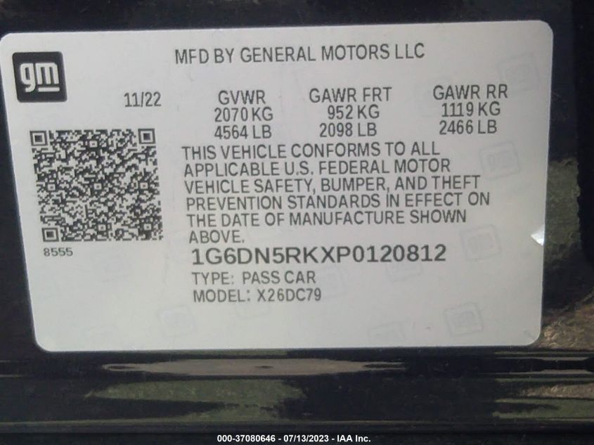 2023 CADILLAC CT5 PREMIUM LUXURY - 1G6DN5RKXP0120812